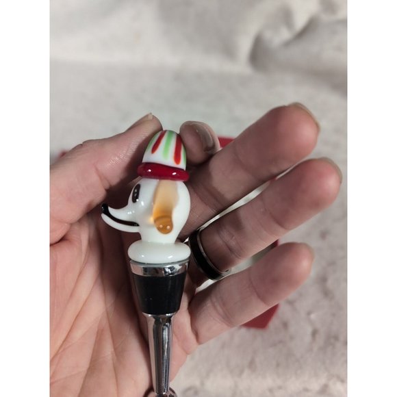 Glass Wine Bottle Stopper  - Christmas Dog - NEW in Box - Picture 6 of 6